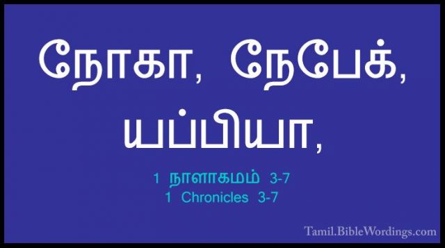 1 நாளாகமம் 3-7 - 1 Chronicles 3-7நோகா, நேபேக், யப்பியா,