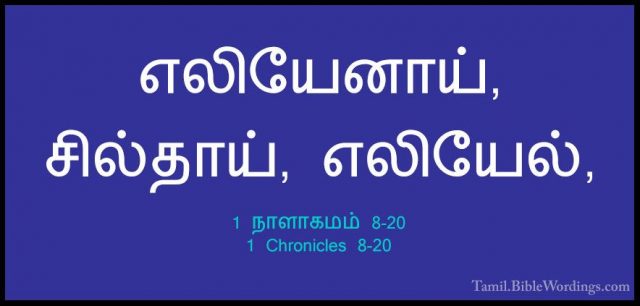 1 நாளாகமம் 8-20 - 1 Chronicles 8-20எலியேனாய், சில்தாய், எலியேல்,