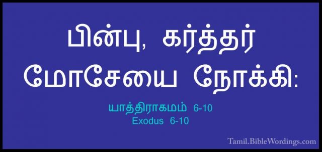 யாத்திராகமம் 6-10 - Exodus 6-10பின்பு, கர்த்தர் மோசேயை நோக்கி: