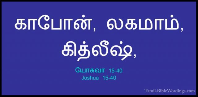 யோசுவா 15-40 - Joshua 15-40காபோன், லகமாம், கித்லீஷ்,