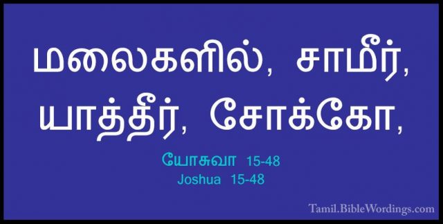 யோசுவா 15-48 - Joshua 15-48மலைகளில், சாமீர், யாத்தீர், சோக்கோ,