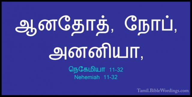 நெகேமியா 11-32 - Nehemiah 11-32ஆனதோத், நோப், அனனியா,