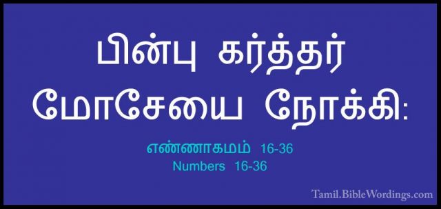 எண்ணாகமம் 16-36 - Numbers 16-36பின்பு கர்த்தர் மோசேயை நோக்கி: